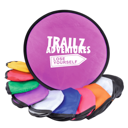 Promotional Foldable Nylon Flying Discs are available in 10 vibrant colours