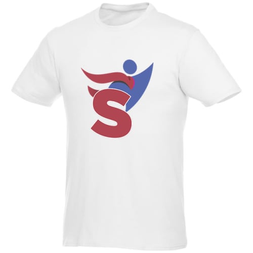 Promotional Men's Short Sleeve T-Shirt in White Printed with a Logo by Total Merchandise