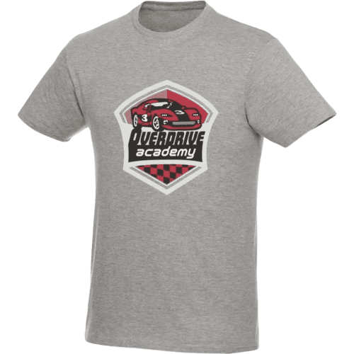 Custom Printed Men's Short Sleeve T-Shirt in Heather Grey with a Logo from Total Merchandise