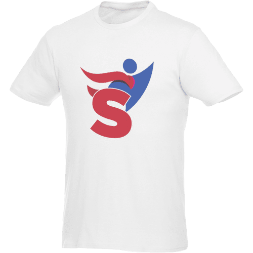 Promotional Men's Short Sleeve T-Shirt in White Printed with a Logo by Total Merchandise