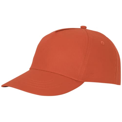 Personalised Cotton Cap available in orange and printed with a design from Total Merchandise