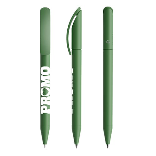 Branded Recycled Pens With Your Logo In Matt Green From Total Merchandise