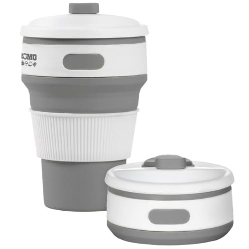 Grey Branded Collapsible Coffee Cups with your Logo