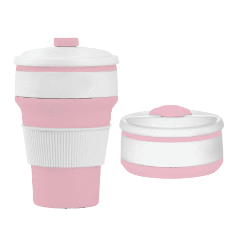 Pink Logo Printed Folding Coffee Cups at Great Low Prices