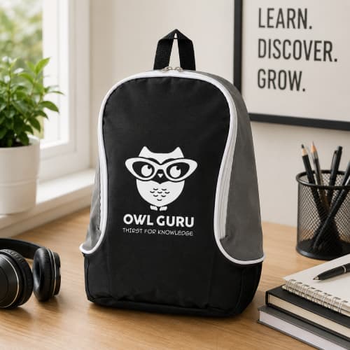 Lifestyle image of the Contrast Colour Backpacks by Total Merchandise