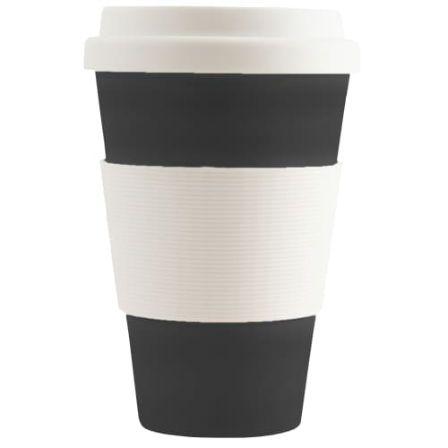 Black Branded Eco-friendly Reusable Coffee Cups for Business