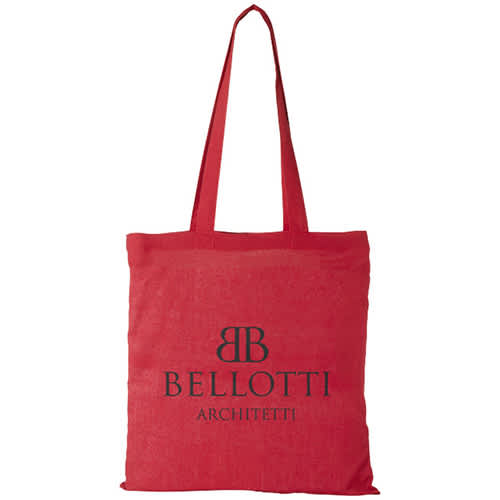 Red Branded Tote Bags Made From Natural Cotton