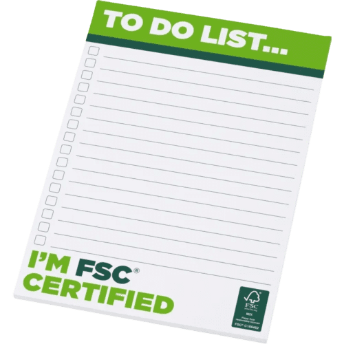 Printed A5 Desk Notepads branded with your marketing design from Total Merchandise
