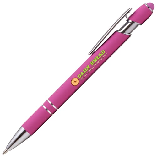 Pink Prince Soft Touch Metal Stylus Pens branded with your design