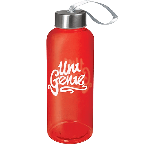 Transparent Red Company Branded Quench Tritan Plastic Bottles with your logo