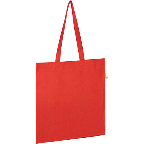 Branded Seabrook Recycled 5oz Cotton Tote Bags in Red from Total Merchandise