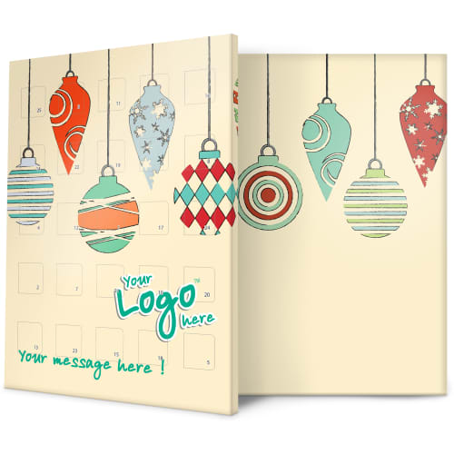 Baubles Design Promotional Advent Calendars Printed with a Logo by Total Merchandise