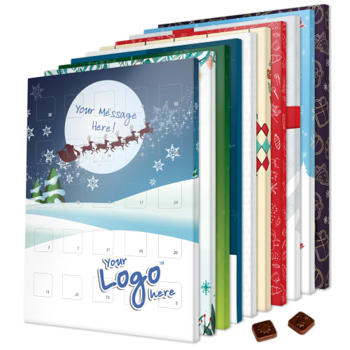 UK Branded Advent Calendars with 10 standard Designs Printed with a Logo by Total Merchandise