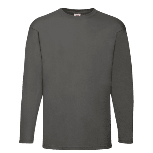Fruit of the Loom Valueweight Long Sleeve T-Shirt in Light Graphite