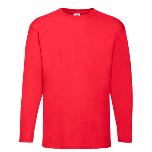 Fruit of the Loom Valueweight Long Sleeve T-Shirt in Red