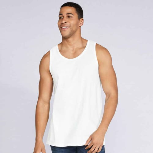 Gildan Men's Softstyle Tank Top in White