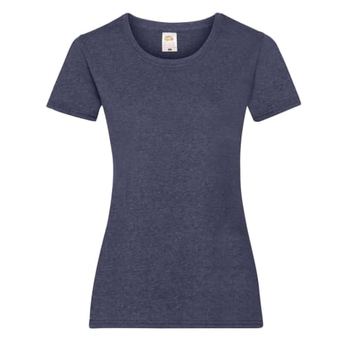 Fruit of the Loom Ladies Valueweight T-Shirts in Heather Navy