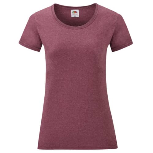 Fruit of the Loom Ladies Valueweight T-Shirts in Heather Burgundy