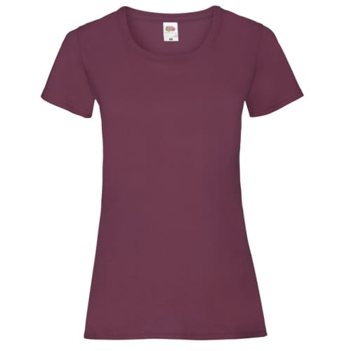 Fruit of the Loom Ladies Valueweight T-Shirts in Burgundy