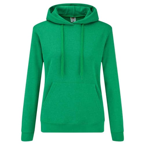 Fruit of the Loom Ladies Hoodies in Heather Green