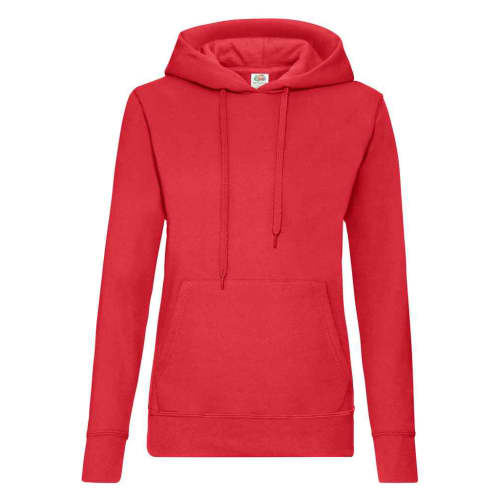 Fruit of the Loom Ladies Hoodies in Red