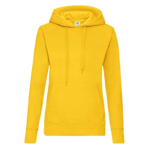 Fruit of the Loom Ladies Hoodies in Sunflower