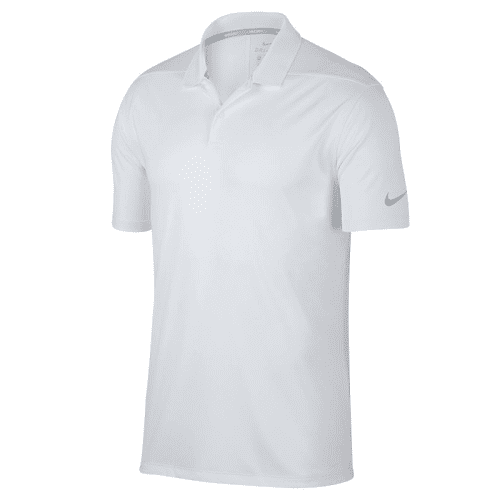 Custom Branded Nike Dry Polo Shirts in White/Cool Grey for Events & Campaigns