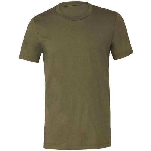 Unisex Jersey Crew Neck T Shirt in Military Green