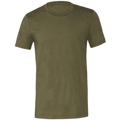 Unisex Jersey Crew Neck T Shirt in Military Green