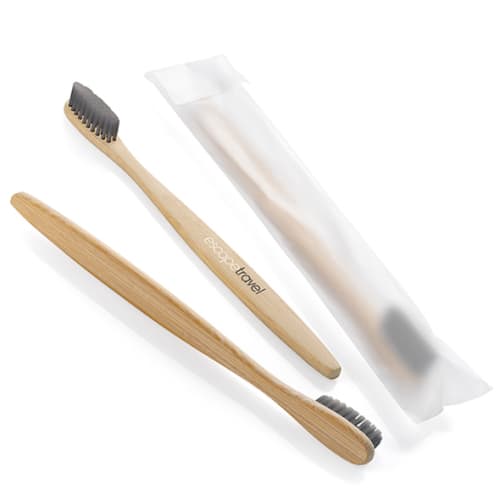 Custom Printed Eco-friendly Bamboo Toothbrushes with Charcoal Bristles by Total Merchandise