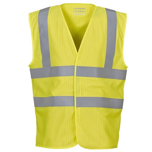 Logo printed hi-vis vests for promotional work uniform