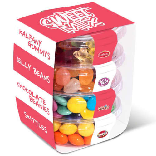 Promotional Stack of Sweets and Chocolate Printed with a Wrap by Total Merchandise