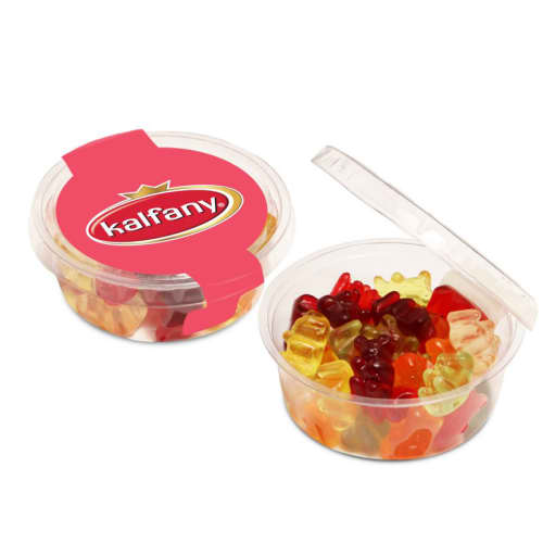 Custom Printed Gummy Bears in an Eco-friendly Pot with a Printed Label from Total Merchandise