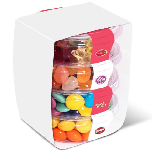 Promotional Stacks of Sweets with a White Wrap from Total Merchandise