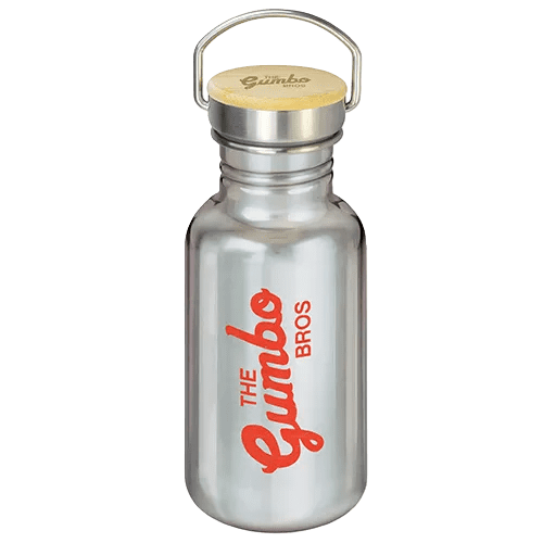 Silver Canteen Metal Drinks Bottles printed with company logo