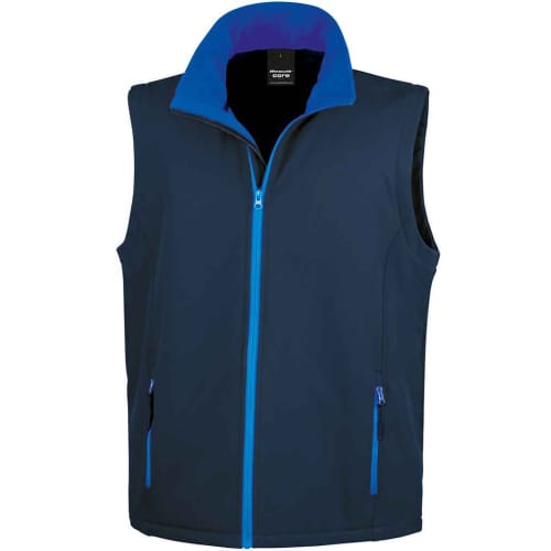 Result Core Men's 2 Layer Softshell Bodywarmers in Navy/Royal Blue