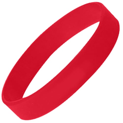 Debossed Silicone Wristbands in Red 186