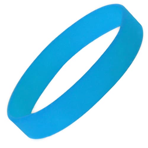 Debossed Silicone Wristbands in Cyan