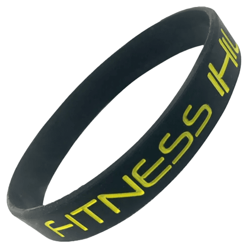 Debossed Silicone Wristbands with logo infilled with colour