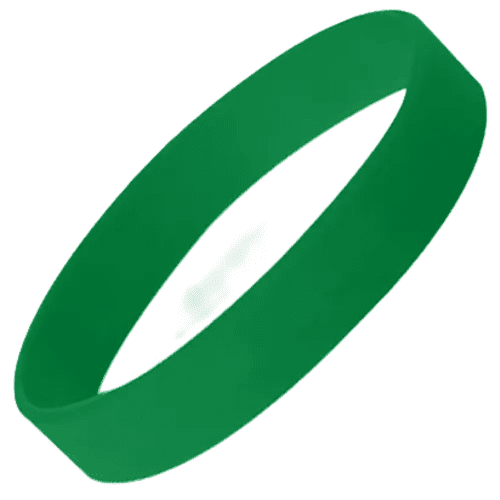 Debossed Silicone Wristbands in Green 356