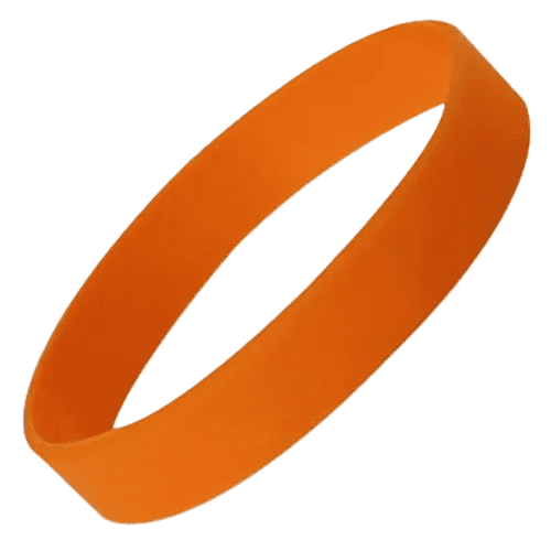Debossed Silicone Wristbands in Orange 021