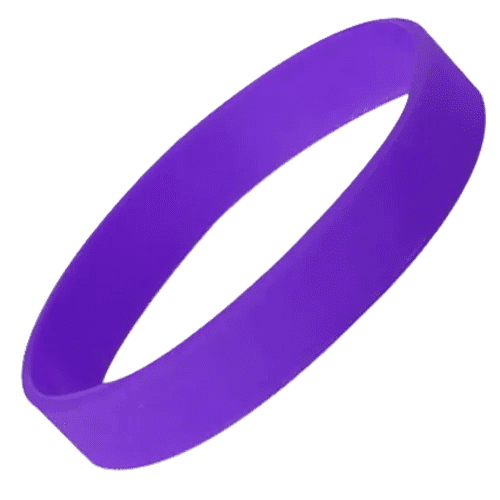 Debossed Silicone Wristbands in Purple 266