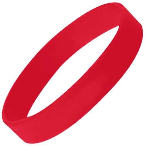 Debossed Silicone Wristbands in Red 186