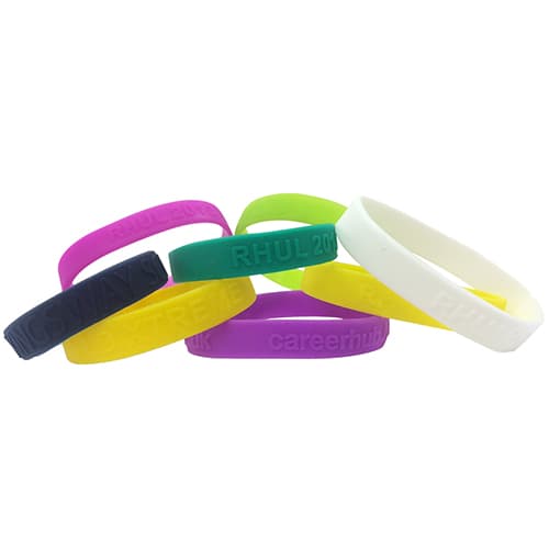 Corporate Branded Silicone Wristbands in a range of colours from Total Merchandise