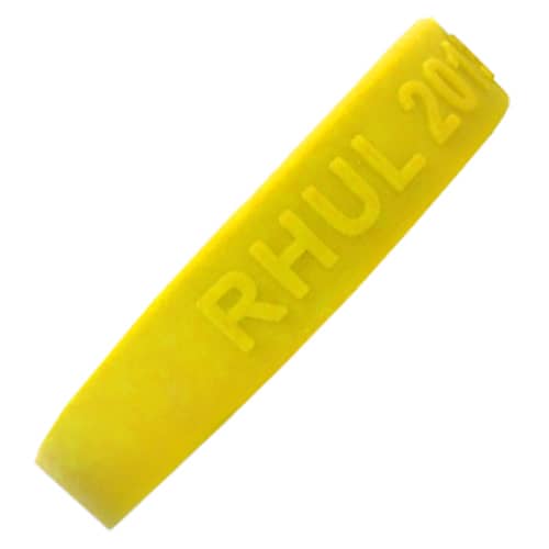 Embossed Silicone Wristbands in Process Yellow