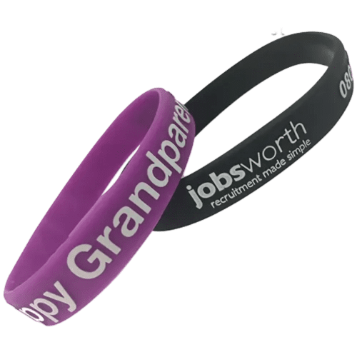 Custom Embossed Silicone Wristbands with added colour from Total Merchandise