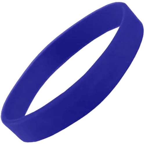 Embossed Silicone Wristbands in Reflex Blue