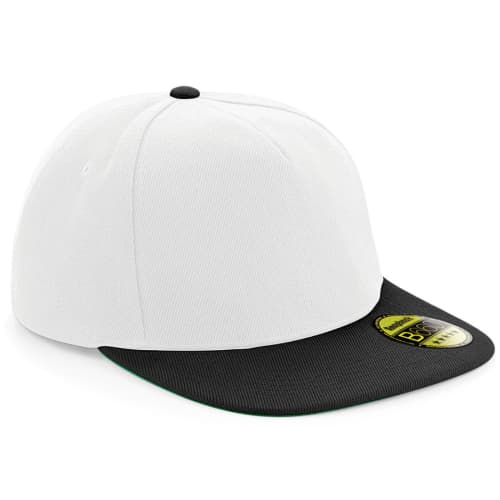 White/Black Corporate Embroidered Snap Back Caps & Branded Merchandise