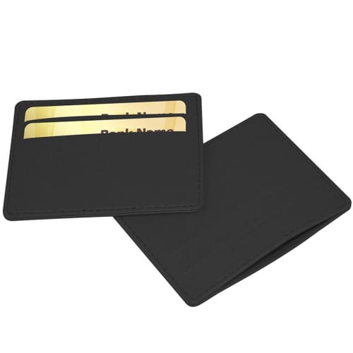 Custom Branded Slimline Credit Card Case with a printed design from Total Merchandise - Black