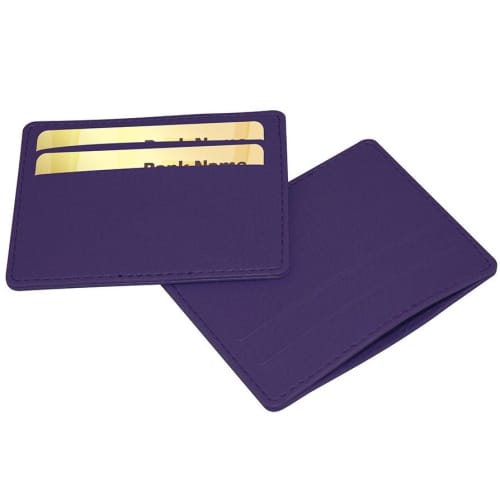 Logo Branded Slimline Credit Card Case with a design from Total Merchandise - Purple